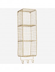 WIRE SHELF BRASS WITH HOOKS 70 